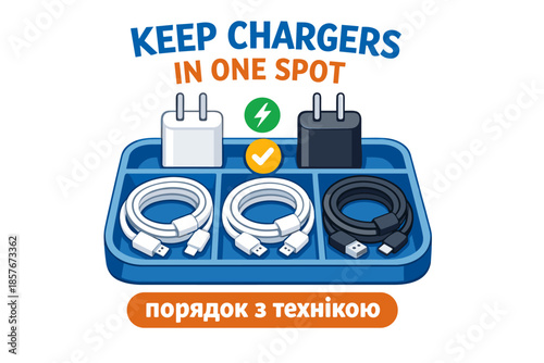 Organized charger storage: keep cables and plugs in one spot