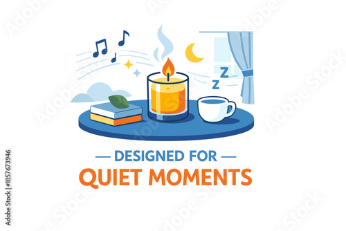 Cozy candlelit scene with music and coffee for relaxation