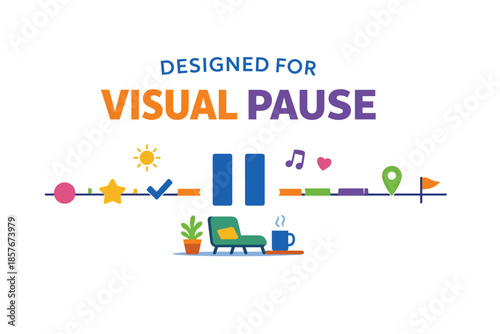 Designed for visual pause: relaxing icons and symbols with modern design