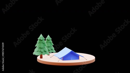 Camping looping animation, transparent background. Best for Animated camping overlay..