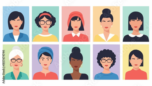 Diverse Women Portraits - A Collection of Unique Female Faces.