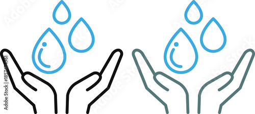 Water drops icon set. Vector icon for liquid, water and nature.