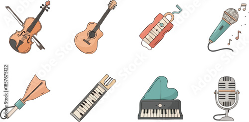 Various Musical Instruments and Equipment