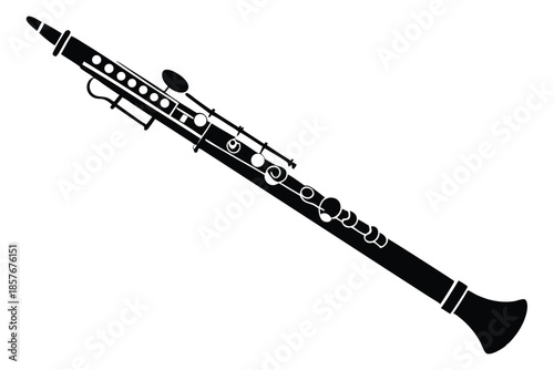 bassoon silhouette line art vector illustration