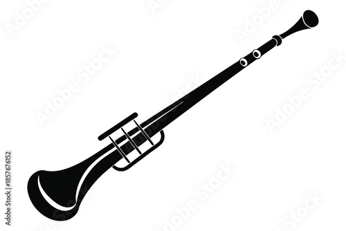 bassoon silhouette line art vector illustration