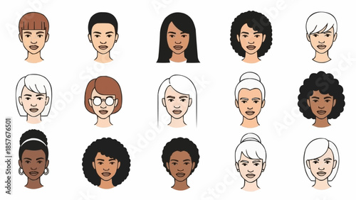 Diverse Collection of Womens Faces - A Study in Portraiture.