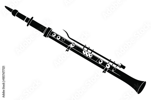 bassoon silhouette line art vector illustration