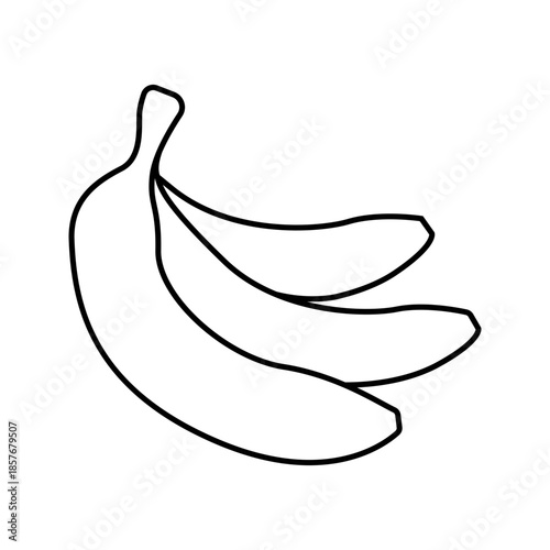 Banana fruit line art outline icon vector illustration
