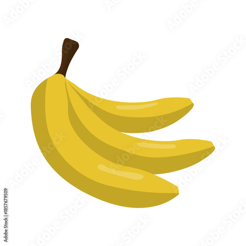 Yellow banana fruit flat color illustration isolated vector
