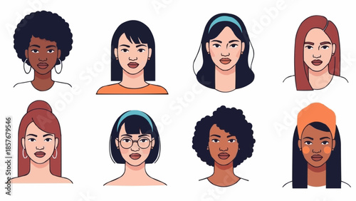 Diverse Women Portraits - A Collection of Unique Faces.