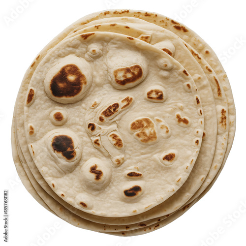 Stack of tortillas isolated on transparent background isolated on transparent background