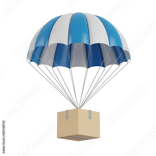 Parachute with box icon isolated on transparent background isolated on transparent background