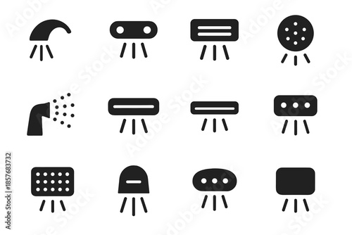 Band micro arc nozzle icons perforated steamer outlet slot icon vector tile