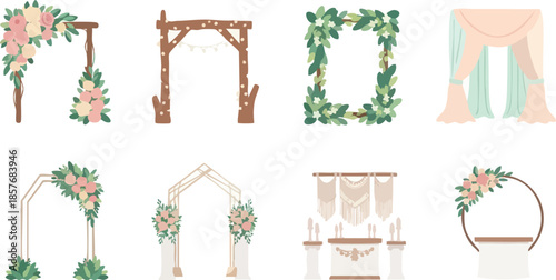 Wedding Floral Arch and Ceremony Decoration Set