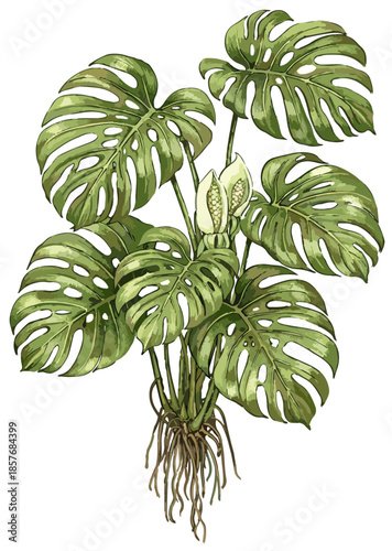 Monstera deliciosa illustration art