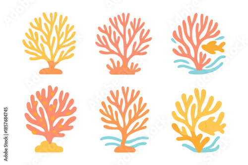 Coral Reef Background with Glowing Organisms