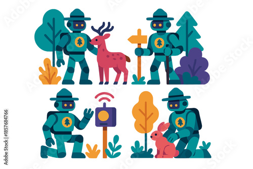 Robots in the forest observing wildlife