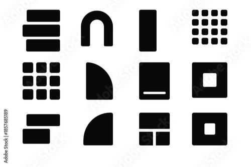 Slab mark stack arc vector layout shape space smooth icon tiny saving