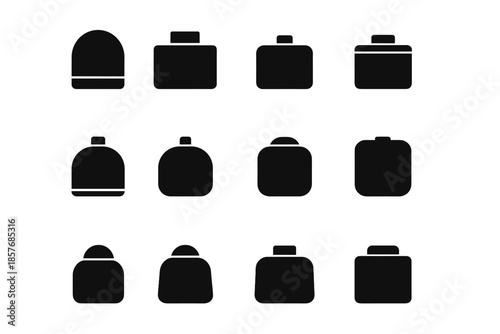 Arc tile patch icon plate set slab panel subtle humidifier rim vector