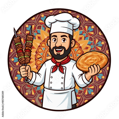 A commercial chef logo for a food business or restaurant that is easy to remember and aesthetic	