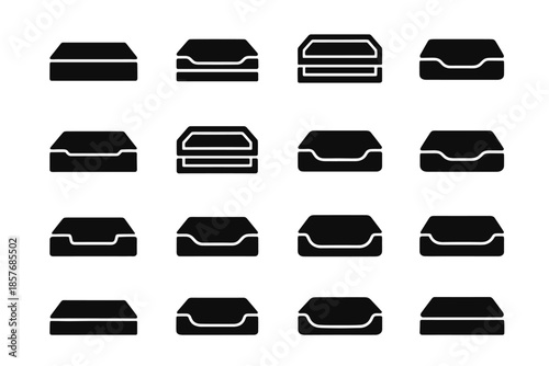 Smooth modern flat base rectangular stabilizer tile icon tray vector plate