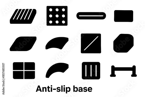 Arc slip narrow traction anti ribbed micro shape vector grip tile icon