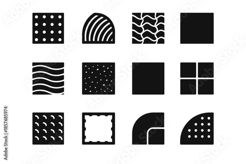 Icons panel vector texture shape weave arc material ripple stripe icon dotted