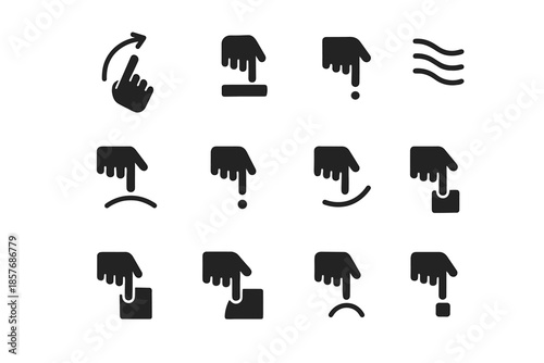 Icon gesture strip curve dot motion vector slab set action arc shape