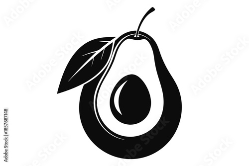 avocado silhouette line art vector illustration