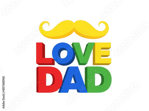 Celebrate dad with love isolated on transparent background