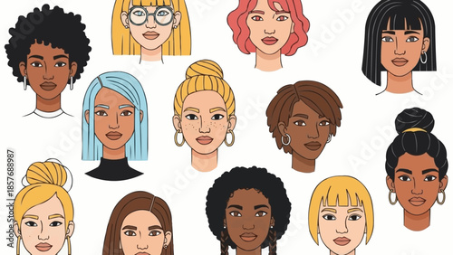 Diverse Women Portraits - A Celebration of Feminine Beauty and Individuality.