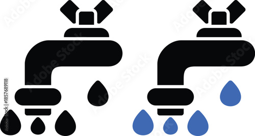 Water drops icon set. Vector icon for liquid, water and nature.
