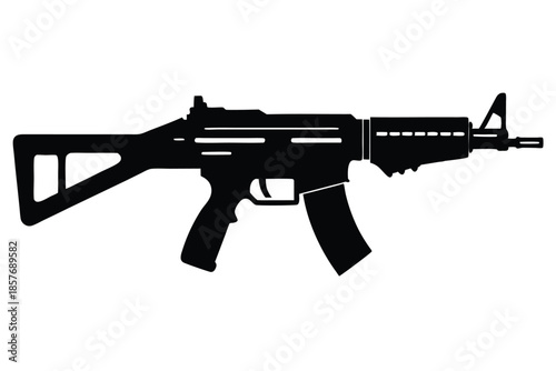 Bilde på lerret assault rifle silhouette line art vector illustration