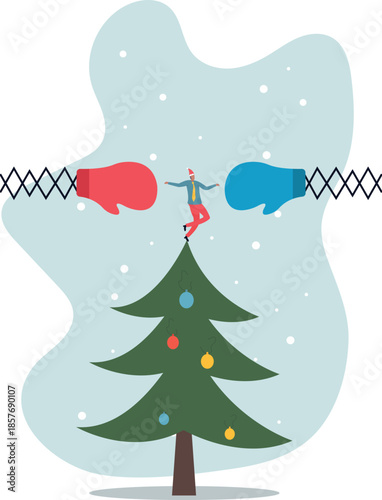 Conflict management, leadership skill to compromise and solving argument problem, negotiation or stop fighting .about a man and his life.