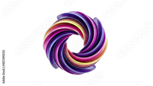 Abstract Colorful Swirl on White Background