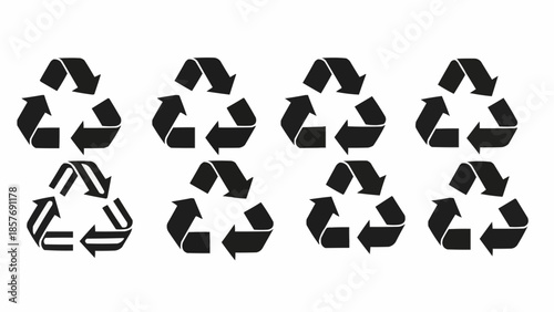 Recycle Symbol Collection - Eco-Friendly Icons for Sustainable Living.
