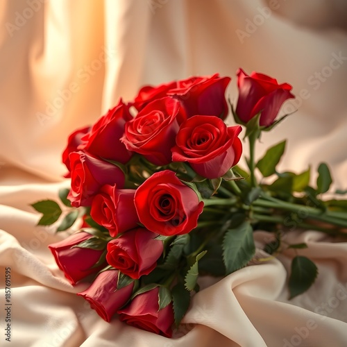 Fresh Red Roses Bouquet for Valentine’s Day Romance