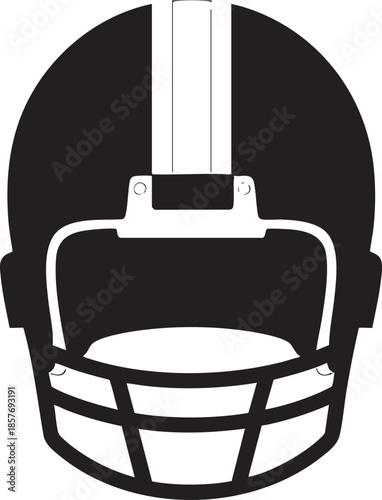 Classic white football helmet with bold yellow facemask and stripe on clean background isolated on white background