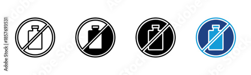 No Alcohol icon set multiple style collection