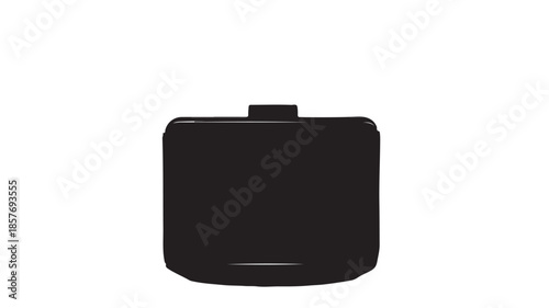 Black Portable Power Bank in Minimalist Design with Soft Lighting on White Background for Tech Accessories