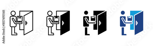 Delivered icon set multiple style collection