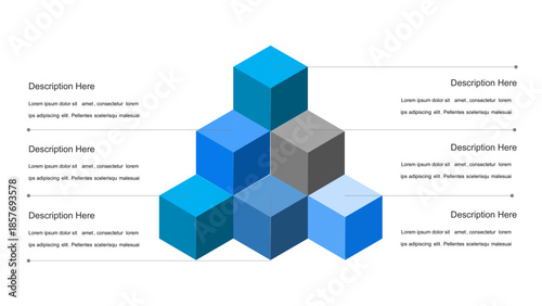 3D Isometric Cubes Stacked Presentation Template