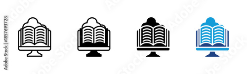 Online Library icon set multiple style collection