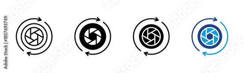 Shutter icon set multiple style collection