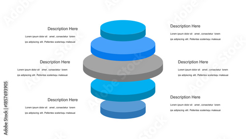 Layered 3D Infographic for Process and Hierarchy Visualization