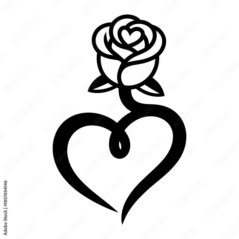 Fototapeta premium heart with rose