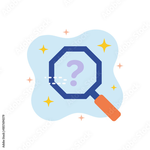 Vibrant flat design vector illustration of search not found result empty state ui icon