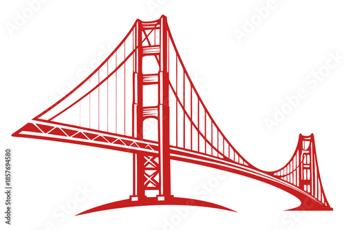 San Francisco Golden Gate Bridge Logo Vector Illustration