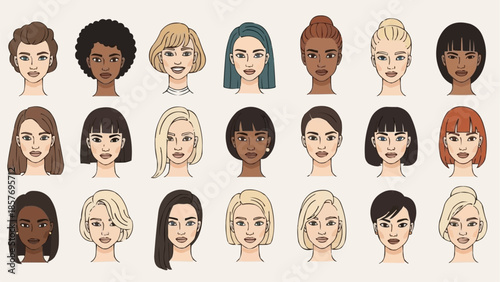 Diverse Women Faces - A Collection of Unique Portraits.