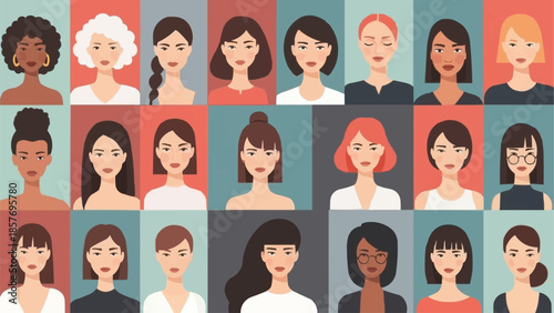 Diverse Women Portraits - A Collection of Unique Female Faces.